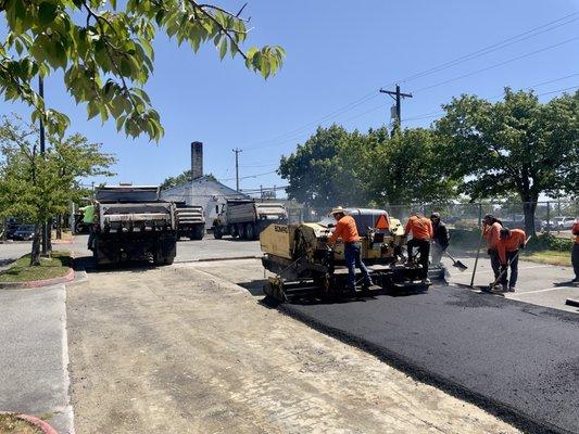 Paving new half inch hot mix asphalt (1/2" HMA)