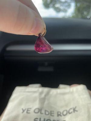 Gorgeous, natural pink tourmaline pendant!