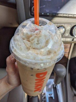 Pumpkin Spice Iced Latte for $3 from the other Dunkin Donuts location.