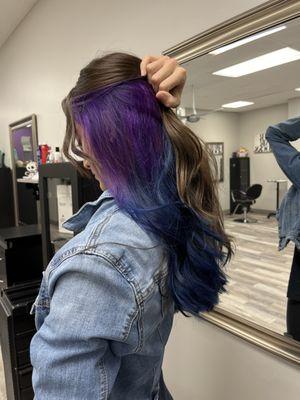 Vivid hair color and cut