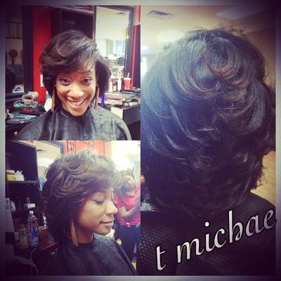 Blow out & layered cut on natural hair