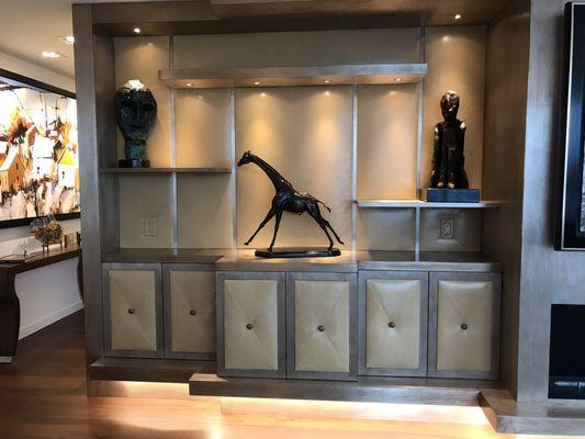 Custom wall and cabinet upholstery