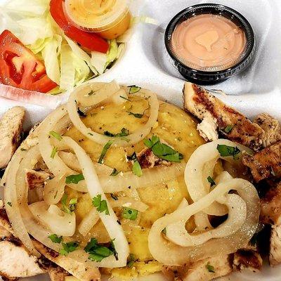 Mofongo with chicken breast