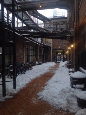 Interior courtyard after a snow.