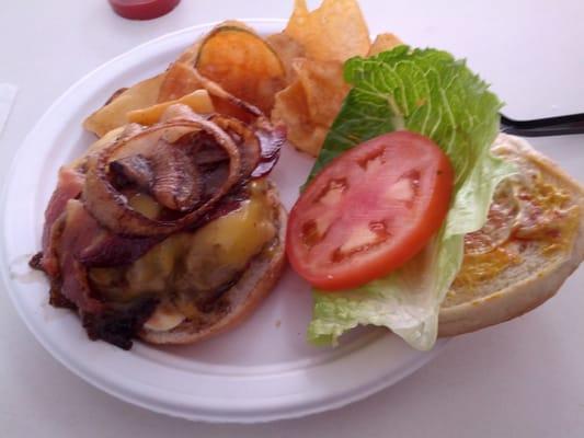 Burger with bacon and cheese