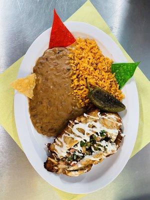 Pechuga rellena de pollo con jamón