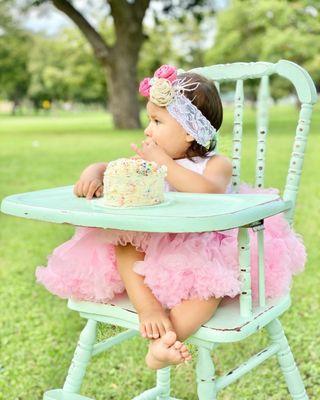 Minty green high chair