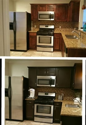 Kitchen Cabinets Repaint Before and After