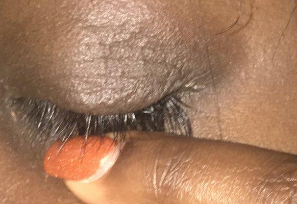 You can see my natural lash on top of fake lash!!!!!!!!