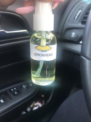 Lemon head car air freshener smells exactly like lemongrass