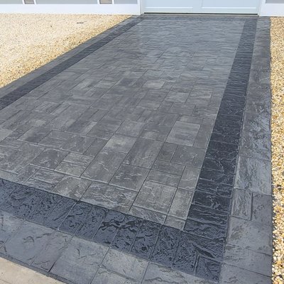 Onyx Natural with coal border, driveway in Beach Haven NJ