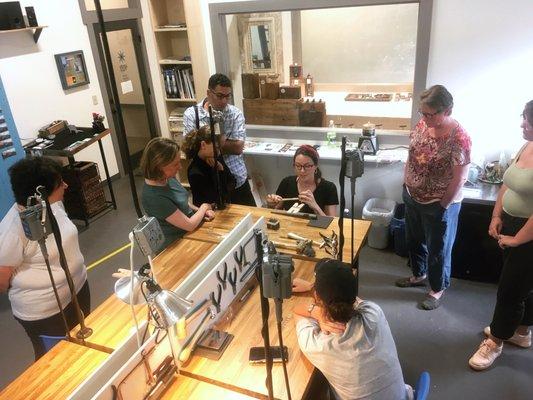 Ignite Jewelry Studios - weekly workshops for all skill levels, open studio, gallery events and Resident Jeweler memberships.