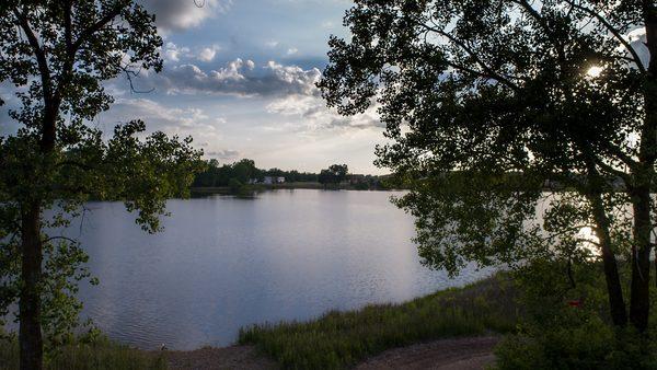 Lake of sunset at Quarry Springs Park