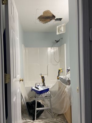 Ceiling repair bathroom