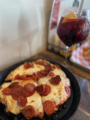 8" Pepperoni Lovers Pizza  and Sangria