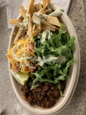 Ground Gringo Beef taco bowl. Not bad.