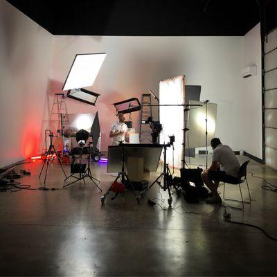 On set for an educational video.