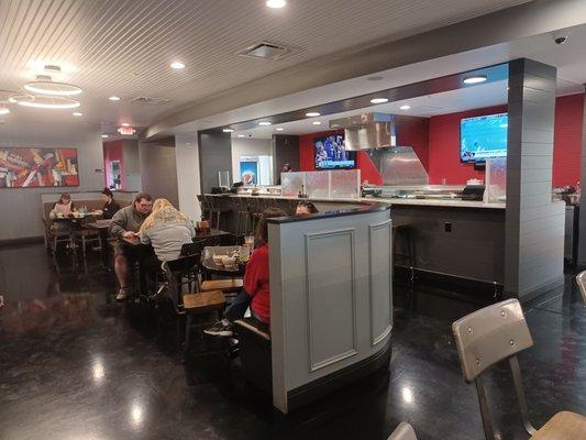 Dining Area and Sushi station.