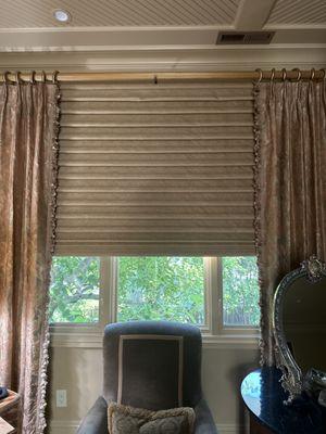 Bedroom Shade and drapes.