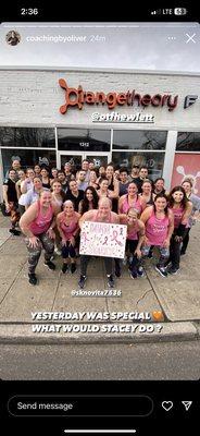 Group photo after special Workout for breast cancer awareness