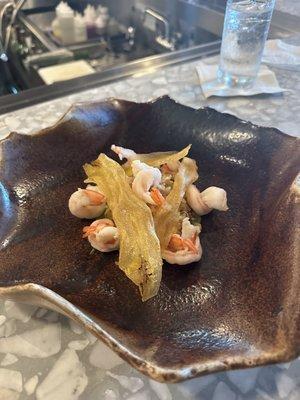 Poached shrimp