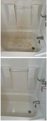 Tub cleaning- Before and after