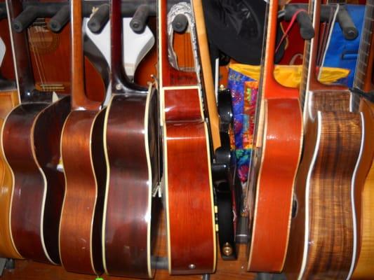 Brian Nishikawa is also a luthier who makes and repairs guitars.