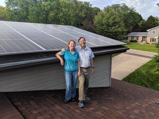 Proud new owners of a solar system designed and installed by Midwest Solar Power