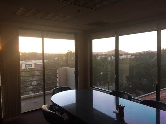 Conference room at sunset