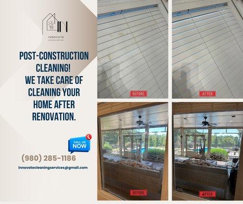 Post-construction cleaning!  We handle the mess after your renovation, leaving your home spotless and ready to enjoy. "