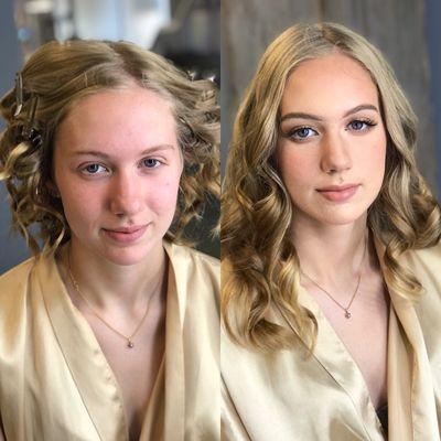 Before and after hair and makeup