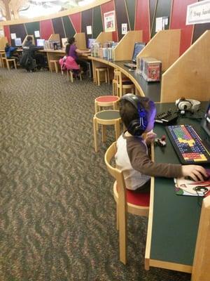 Kids computer station - Milford Public Library.