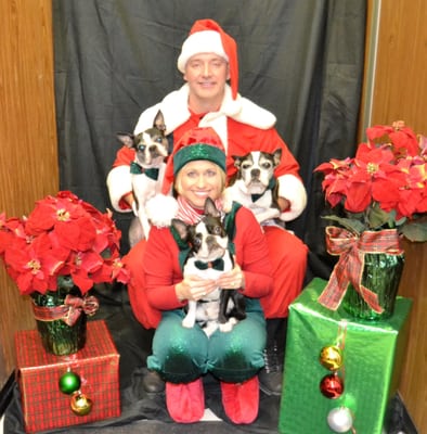 Santa visits the store each Christmas and takes pictures with your pet.