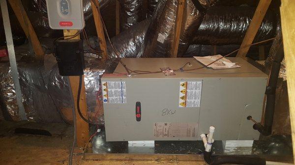 Trane airhandler installed in attic