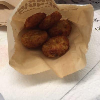 A side of hash browns is 5 tiny overlooked rounds for .99 cents.