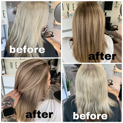 Platinum and shadow box to blended darker for a softer grow out and less maintenance