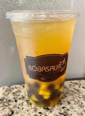 Mango Peach Tea Boba