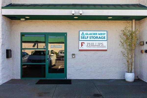 Office Exterior at Glacier West Self Storage at 2222 Meridian Ave E, Edgewood, WA, 98371