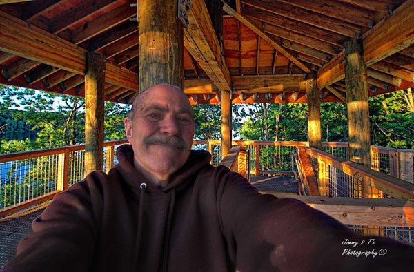 An observation tower selfie.