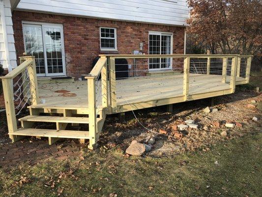 Built new deck with cable rail