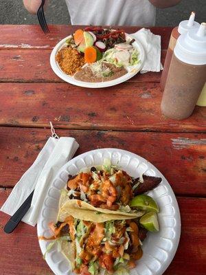 Fish tacos and fajitas