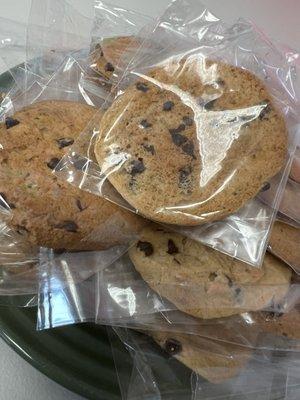 Homemade cookies individually wrapped