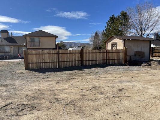 New installation of fence.