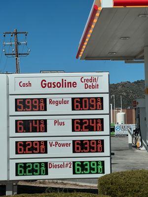 Shell station on 2022 gas price on 3/23/22