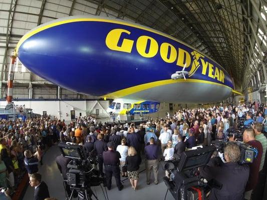 Christening of Goodyear Blimp, "Wingfoot One"