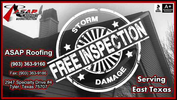 East Texas Roofing Company FREE Inspection