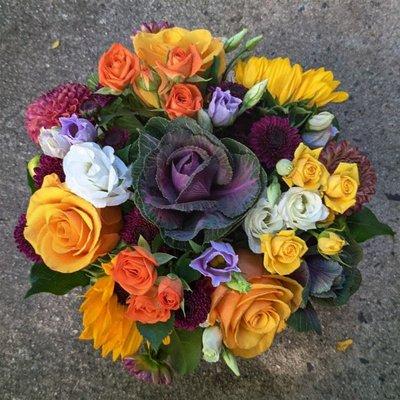 Glorious Yellow with Roses and Sunflowers