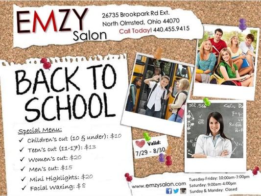 Back to school specials