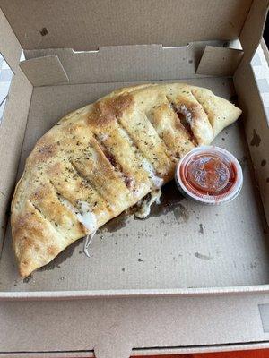 Ham and cheese calzone