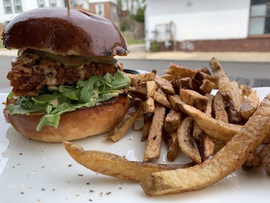 Fried chicken sandwich with great fries!